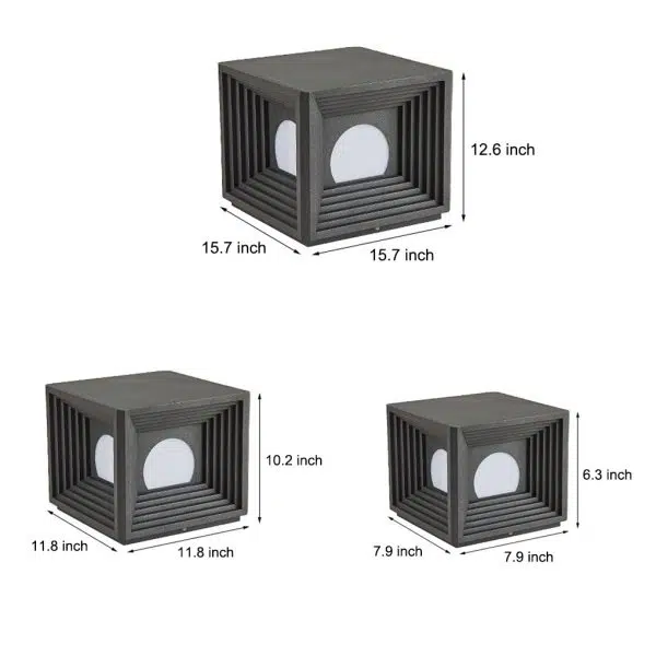 Waterproof Square Creative LED Black Modern Solar Fence Post Lights - Image 6