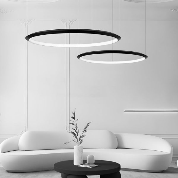 Black Ring Chandelier LED Pendant - Image 2