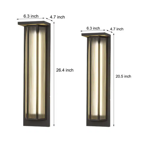 Black Rectangular Transparent Acrylic LED Outdoor Wall Lights - Image 7