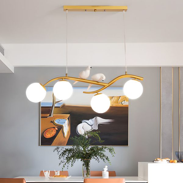 Long Branches Birds Balls 3 Step Dimming Nordic Dining Room Chandeliers - Image 6