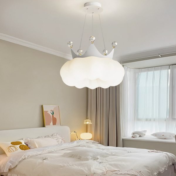 Clouds Crystal Crowns LED Three Step Dimming Ins Modern Chandelier Light - Image 4