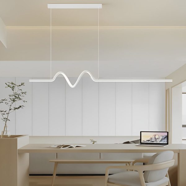 Creative Minimalist Wavy Strip LED Stepless Dimming Nordic Chandelier - Image 5
