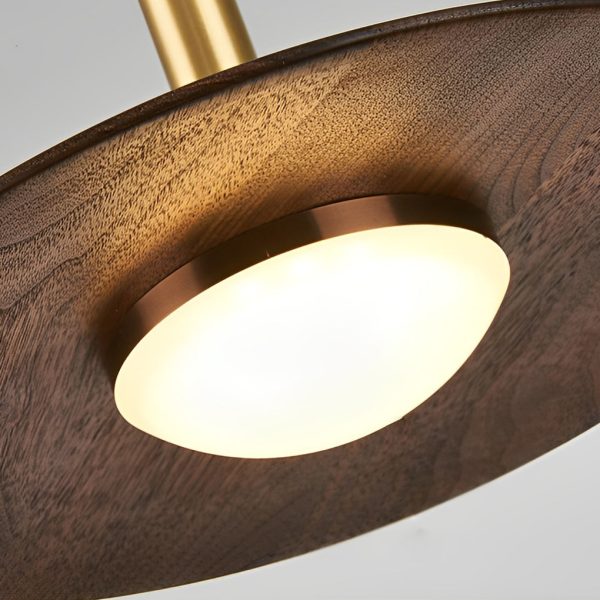 Creative Flying Saucer Shape Wood LED Nordic Chandelier Pendant Lights - Image 8