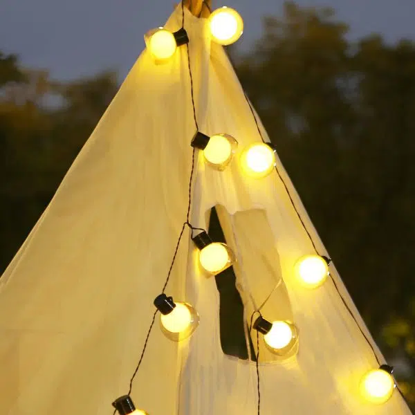 Battery Operated USB Solar 40 Lights LED Bulbs Outdoor String Lights - Image 3