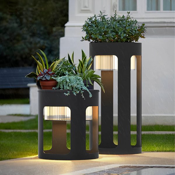 Round Table Lamp with Under-Table Lighting Solar-Powered LED Outdoor Light - Image 3