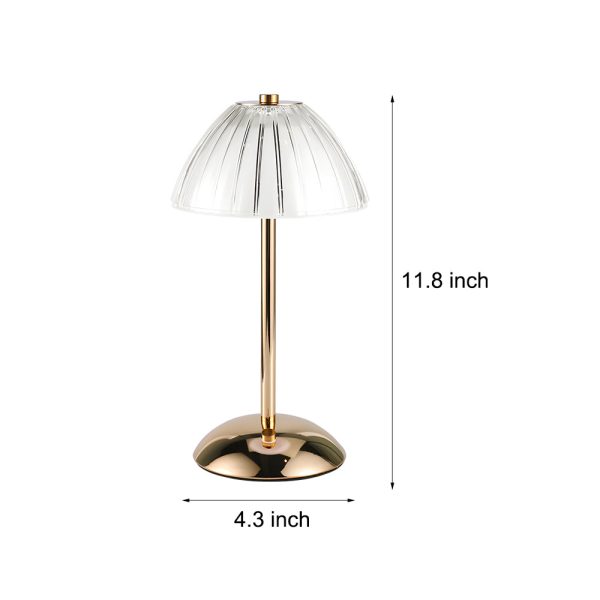 Battery Operated LED Brushed Brass Metal Table Lamp - Image 7