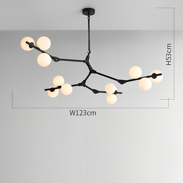 Nordic Style Modern Minimalist Cluster Metal Glass Chandelier ?Black & Gold Fixture - Image 5