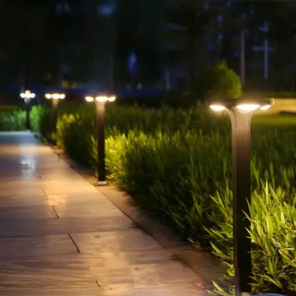 4-Light Square Waterproof LED Outdoor Path Lights - Solar & Hardwired Options