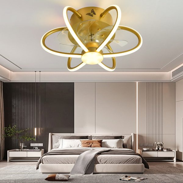 Flower Intelligent Dimmable LED Modern Bladeless Ceiling Fans with Remote - Image 2