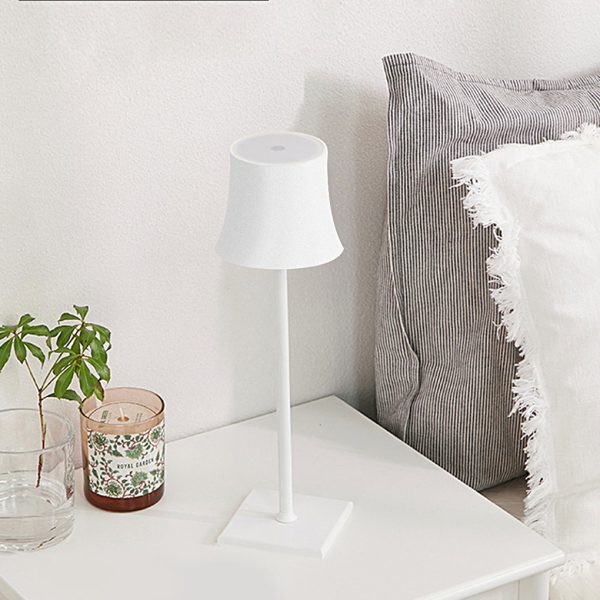 15 Inch Cordless Modern Cool Hue Metal Table Lamp Black/White - Image 3