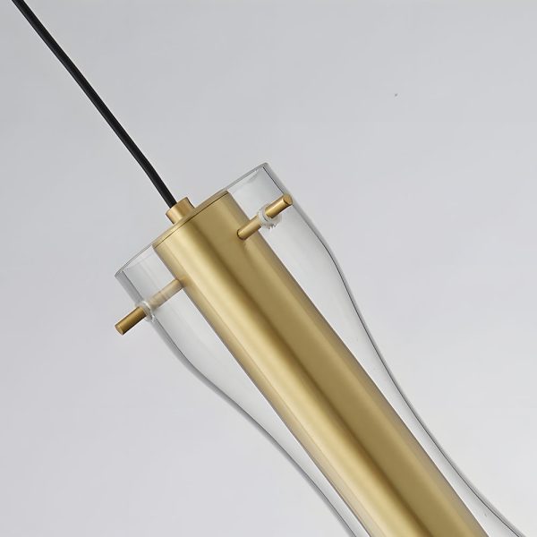 Long Glass Copper Luxury 3 Step Dimming Simple Modern Pendant Lights Fixture - Image 8