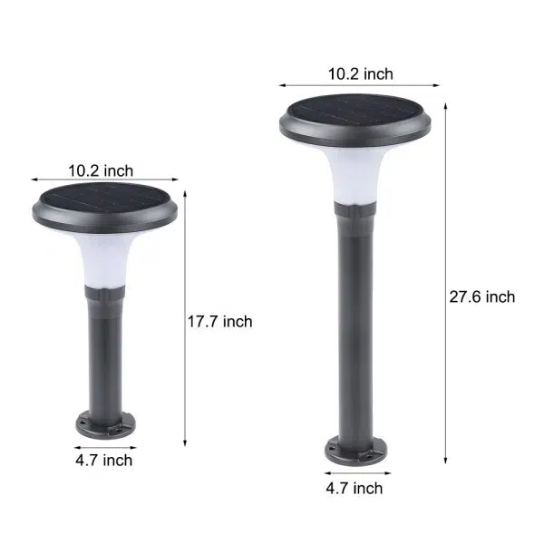 Black Solar Lawn Bollard Light - Image 7