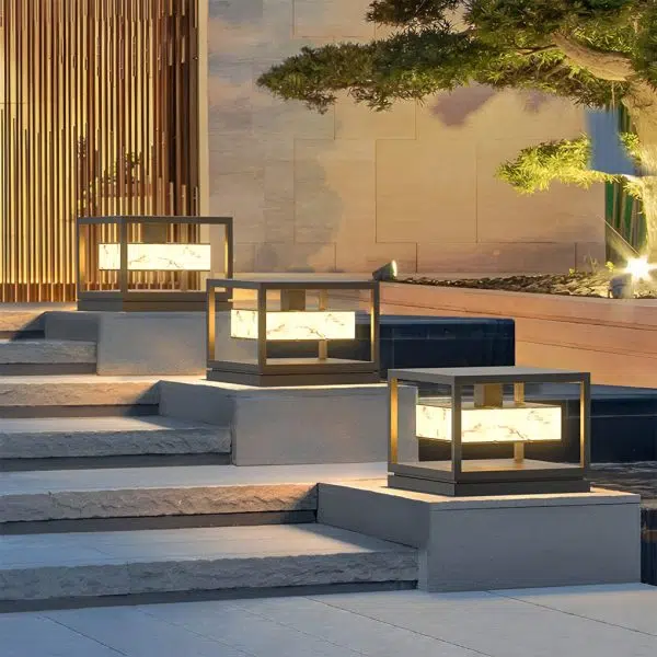 Square LED Waterproof Modern Solar Deck Post Lights Pillar Light Post Caps Lights - Image 3