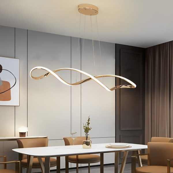 Creative Waves Stepless Dimming LED Electroplating Modern Chandelier - Image 6