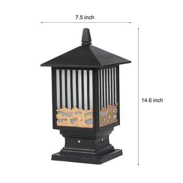 Retro Scenery Waterproof LED Black Vintage Solar Fence Post Lights - Image 6