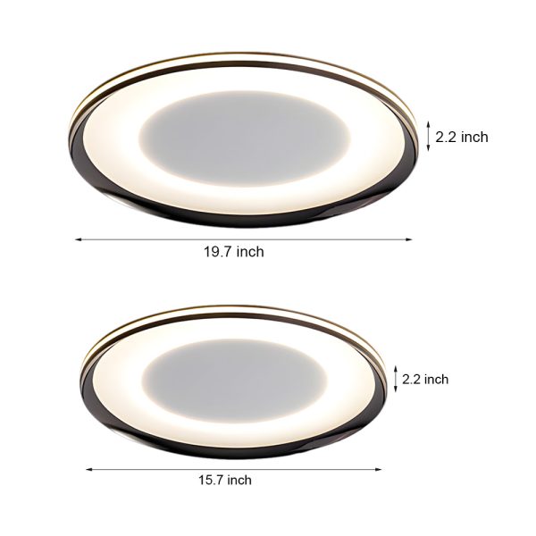 Round Black LED Flush Ceiling Light - Image 7