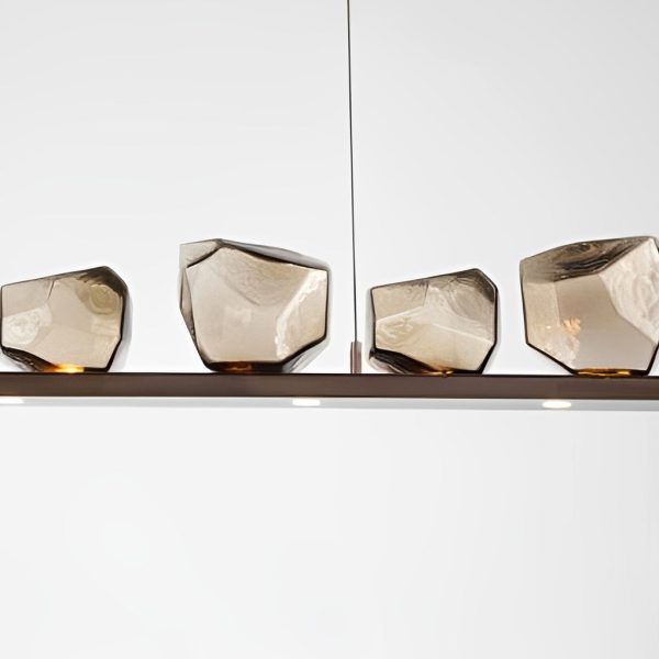Irregular Glass Shade Stone Creative Cognac Color Modern Chandelier - Image 4