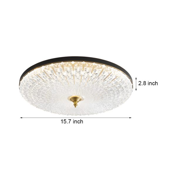 Round Sparkle Glass LED Flush Ceiling Light - Image 6