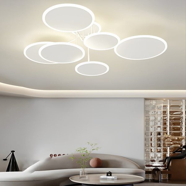 2/3/6 Round Three Step Dimming LED Matte White Nordic Ceiling Lights Fixture - Image 4