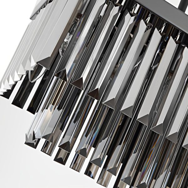 Rectangular Crystal LED 3 Step Dimming Smoke Gray Modern Chandelier - Image 8