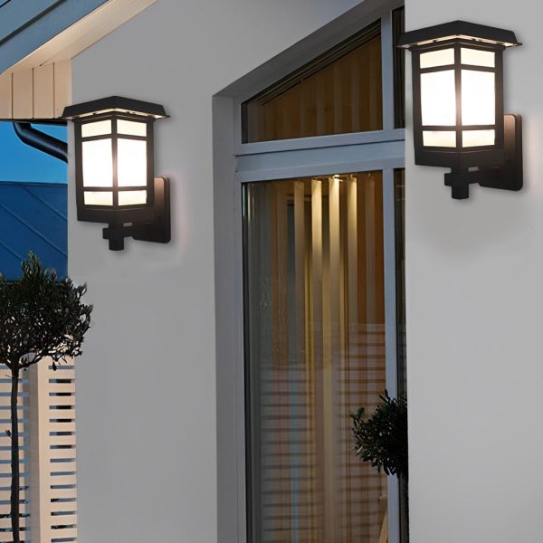 Vintage Waterproof LED Glass Matte Black Retro Wall Lamp Exterior Lights - Image 3