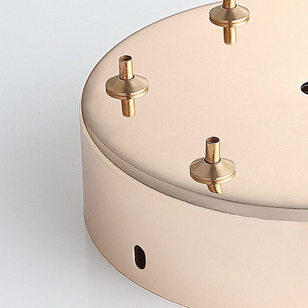 Round Iron LED Oval Crystal Decor Smoke Gray Modern Chandelier Light - Image 8