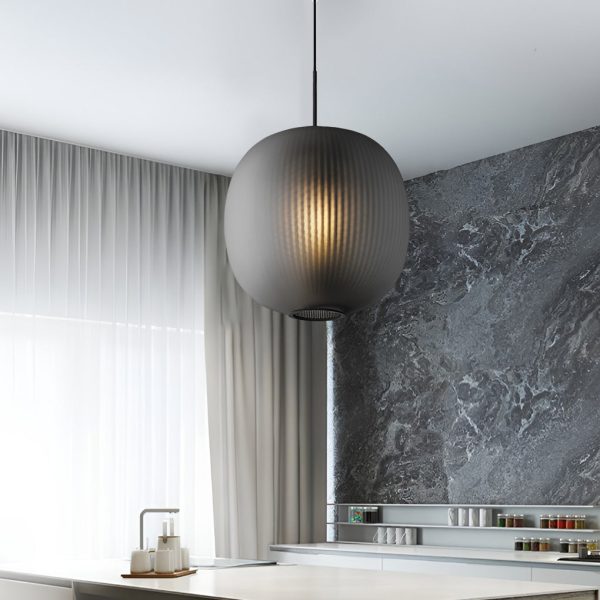 Round Lantern Shaped Glass LED Modern Pendant Light Hanging Ceiling Lights - Image 2
