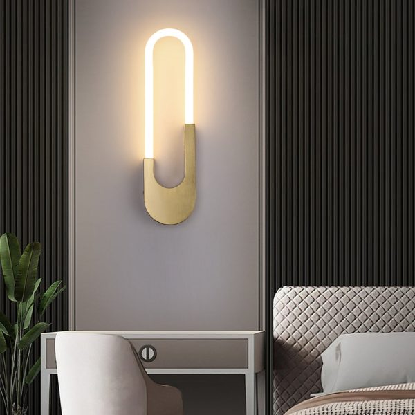 Modern Indoor Oval LED Wall Sconces - 16'' H, Gold/Black - Image 3