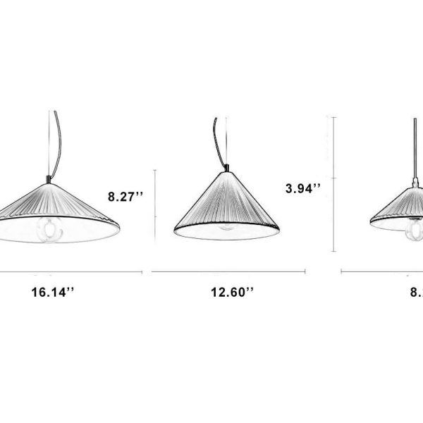 Nordic Resin 1-Light Textured Umbrella Pendant Light - Image 7