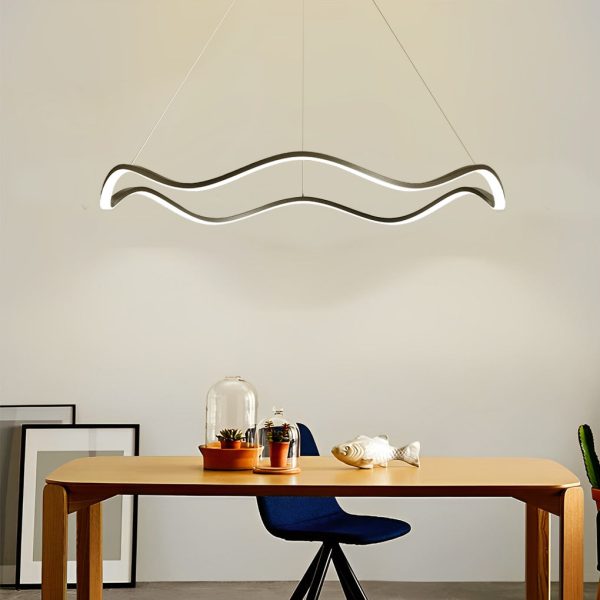 Circular Wavy LED Stepless Dimming Modern Chandelier Hanging Ceiling Lamp - Image 3