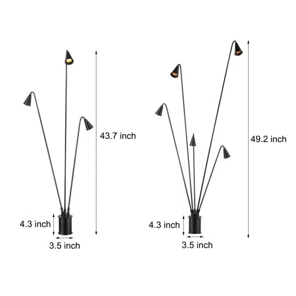 Classic Industrial Black Multi-Head LED Floor Lamp - Image 6