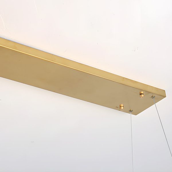 Rectangular Iron Frame Glass Decor LED Chandeliers Hanging Lights - Image 7