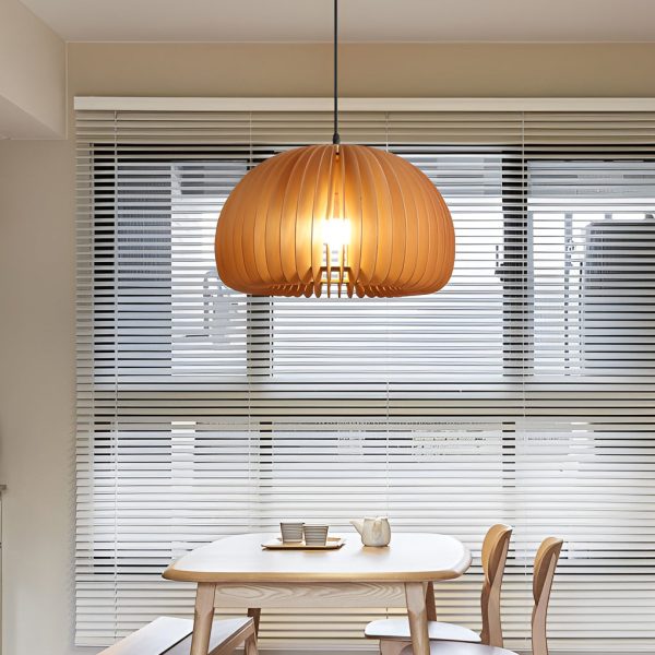 Creative Wood Pumpkin-Shaped Retro Nordic Chandelier Pendant Light - Image 5
