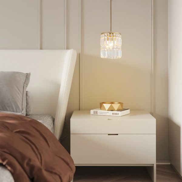 Cylindrical Crystal Shade Three Step Dimming Nordic Hanging Lights Fixture - Image 2