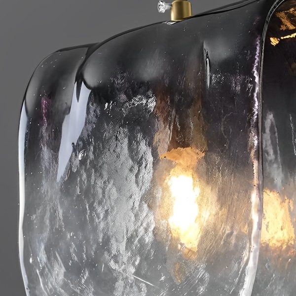 Gradient Smokey Gray Glass Post-Modern Small Chandelier Pendant Lights - Image 8