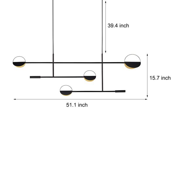 Chic Modern Adjustable Color Temperature LED Iron Linear Pendant Lamp - Image 5
