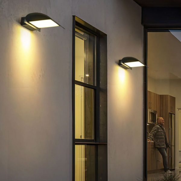 Curved Outdoor Waterproof LED Black Modern Minimalist Wall Lamp Exterior Lighting - Image 7