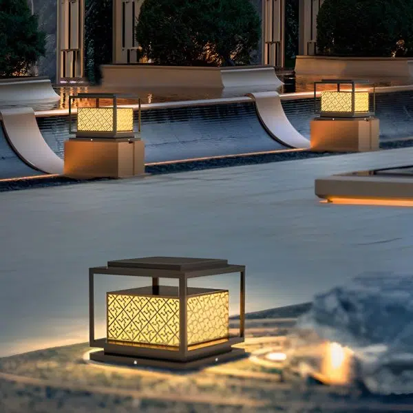 Square Waterproof Modern Solar Outdoor Fence Post Lights Pillar Light - Image 2