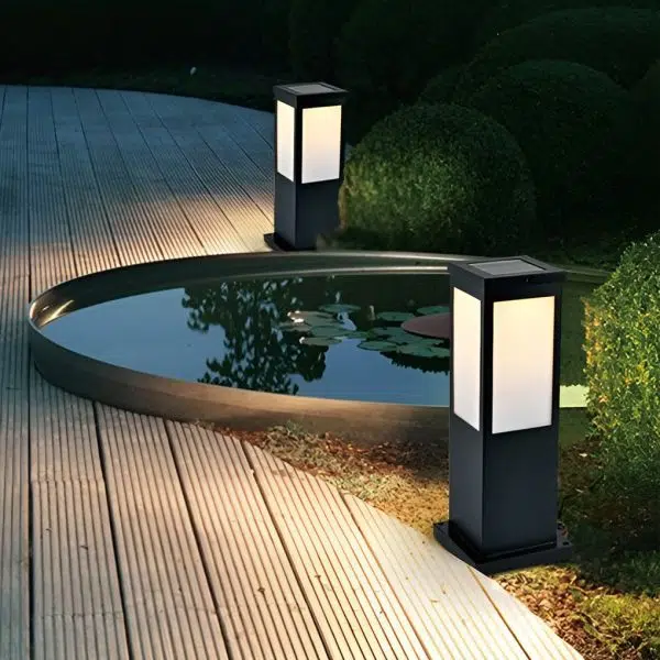 Remote-Controlled Industrial Solar Path Lights Waterproof & Square Outdoor Lighting - Image 5