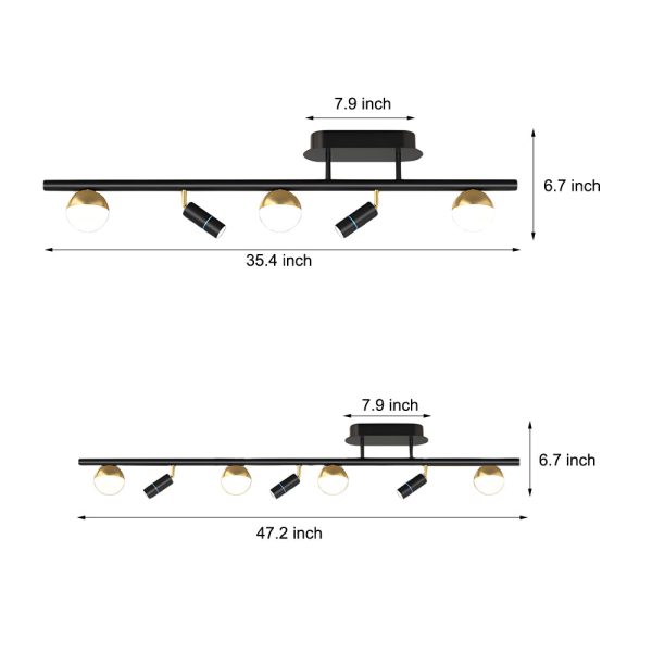 Long Strip 5/7 Lights LED Three Step Dimming Modern Ceiling Spotlights - Image 5