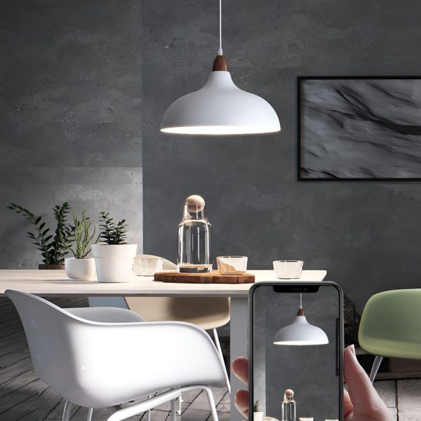 Round E27 12W White Nordic Pendant Light Hanging Lamp Chandelier - Image 5