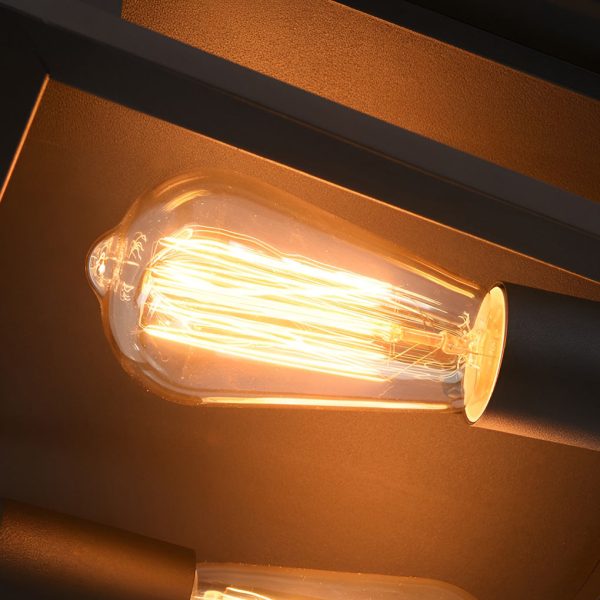 Square Iron Retro Industrial Ceiling Lights Flush Mount Lighting - Image 8