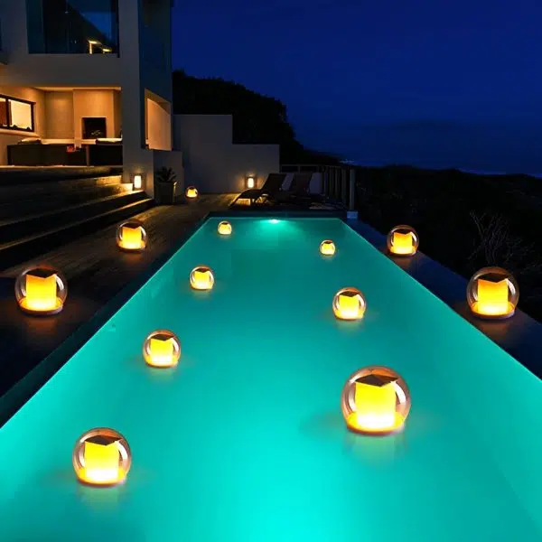Intelligent Solar Floating Pool Lights with Smokey Ball Lampshade Multi-Mode Outdoor Lighting - Image 7