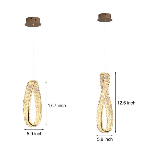 Creative Ring Crystal Circle Luxury LED 3 Step Dimming Modern Chandelier - Image 6