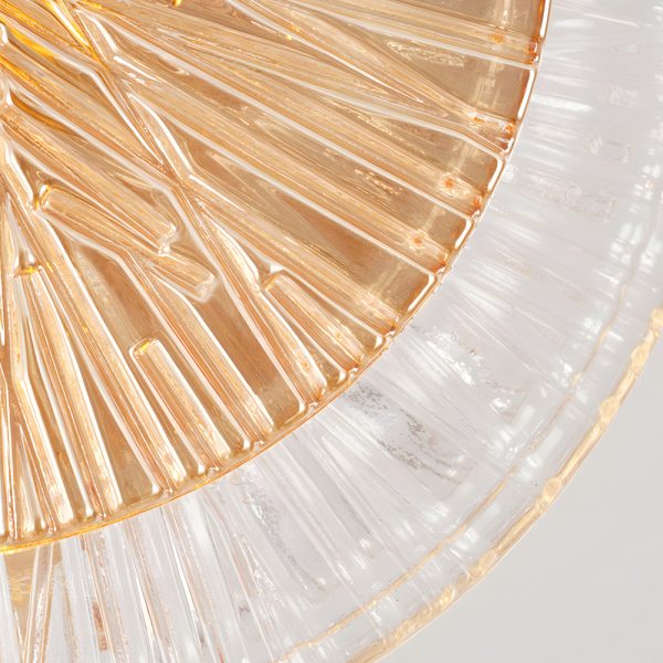 Modern Crystal Glass Disc Pendant Light with LED 1-Light Round Hanging Lamp - Image 4