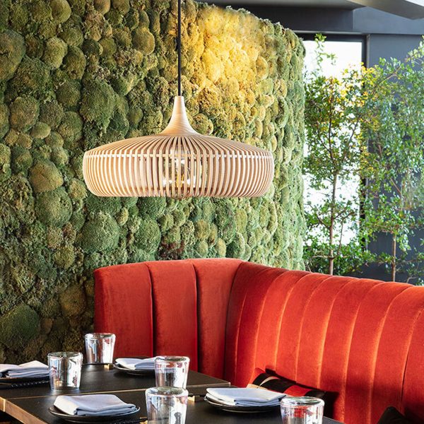 Nordic Vintage Wooden Round Dome Lid  1-Light Pendant Light - Image 5