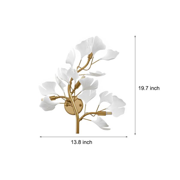 Ginkgo Biloba Leaves Branches 3 Step Dimming Gold Nordic Wall Lights Fixture - Image 7