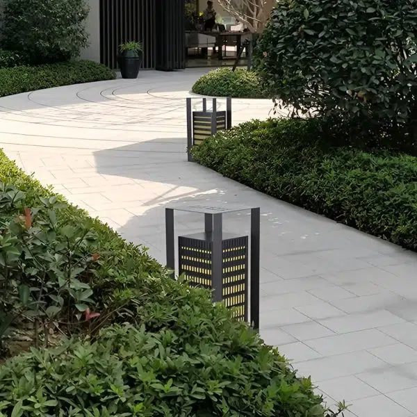 Black Industrial LED Outdoor Pathway Lantern - Building-Inspired Cuboid Design - Image 6