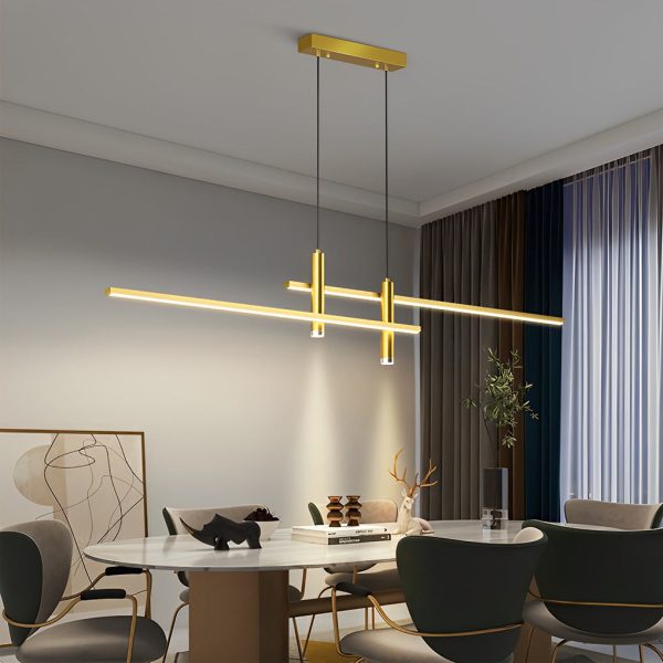 Minimalist Lines 3-Step Dimming Stepless Dimming LED Modern Chandelier - Image 4