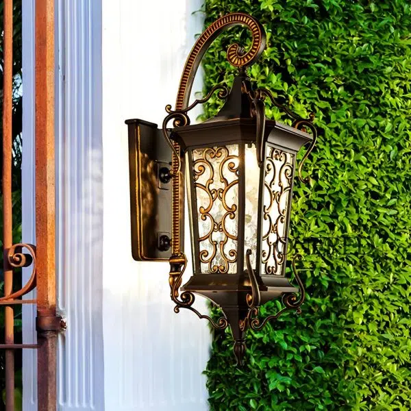 Retro Pattern Outdoor Waterproof European Style Wall Lamp Exterior Lights - Image 6